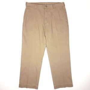 Vintage Jos A Bank Cotton Chino Pants Mens 38x29 Brown Relaxed Travel 12.5" Rise